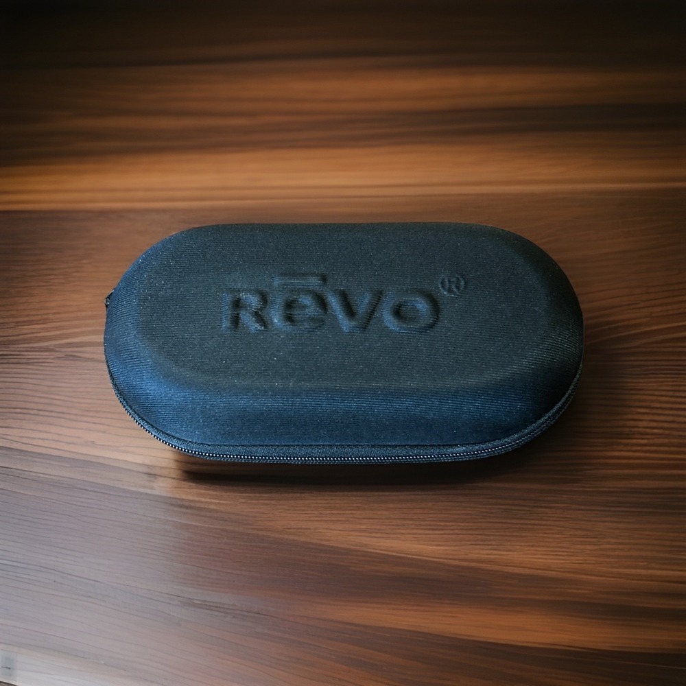 Revo Black Hard shell Zipper Felt Lined Sunglasses Eyeglass Case